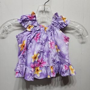RJC Sleeveless Top‎ 6 Months Girl's Purple Floral Summer Ruffle B901
